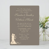 Sandstone Brown en Cream Wedding Invitation Kaart (Staand voorkant)