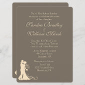 Sandstone Brown en Cream Wedding Invitation Kaart (Voorkant / Achterkant)