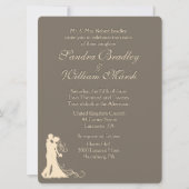 Sandstone Brown en Cream Wedding Invitation Kaart (Voorkant)