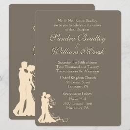 Sandstone Brown en Cream Wedding Invitation Kaart