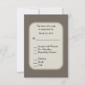 Sandstone Brown RSVP met menuopties (Voorkant)