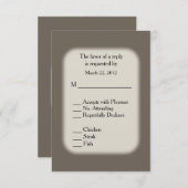 Sandstone Brown RSVP met menuopties (Voorkant / Achterkant)