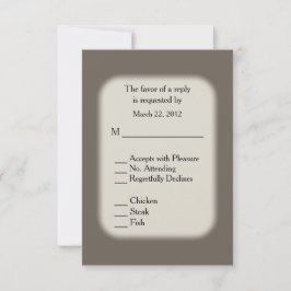 Sandstone Brown RSVP met menuopties Kaartje