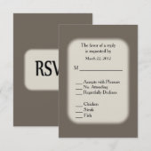 Sandstone Brown RSVP met menuopties Kaartje (Voorkant / Achterkant)