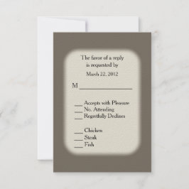 Sandstone Brown RSVP met menuopties Kaartje