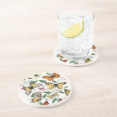 Sandstone Butterfly Antiek Illustration Onderzette Zandsteen Onderzetter (Zijkant)