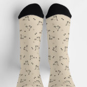 Sandstone Cat Line Art Pattern Socks Sokken (Top)