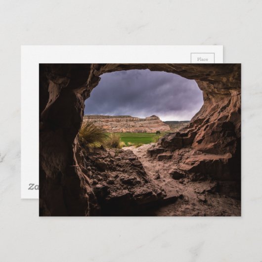 Sandstone Cave in Stormy Weather - Moab - Utah Briefkaart (Voorkant / Achterkant)