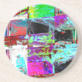 Sandstone Coaster – Abstract Grid Zandsteen Onderzetter (Voorkant)