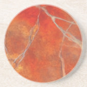Sandstone Coaster with red hot marble art design Zandsteen Onderzetter (Voorkant)