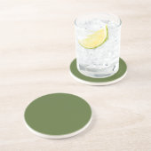 Sandstone Drink Onderzetter - Donkere Olijfgroen (Zijkant)
