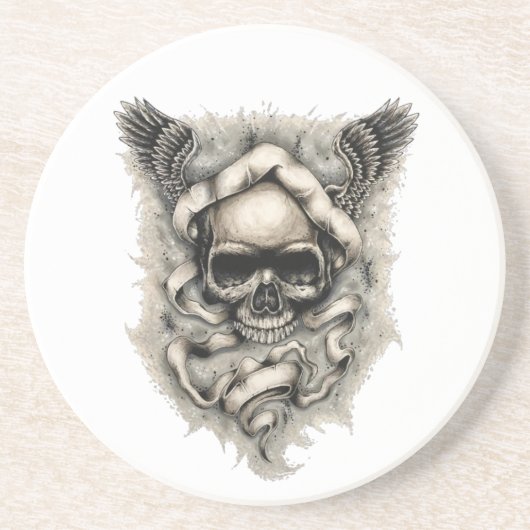 Sandstone Drink Onderzetter met "Wings of Destiny" (Voorkant)