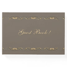 Sandstone en Gold Design Guest Book