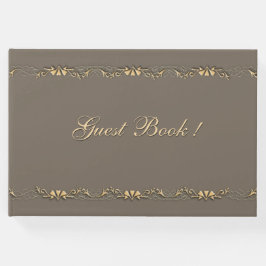Sandstone en Gold Design Guest Book Gastenboek