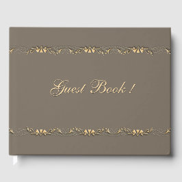 Sandstone en Gold Design Guest Book Gastenboek