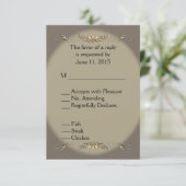 Sandstone en Gold Menu RSVP (Staand voorkant)