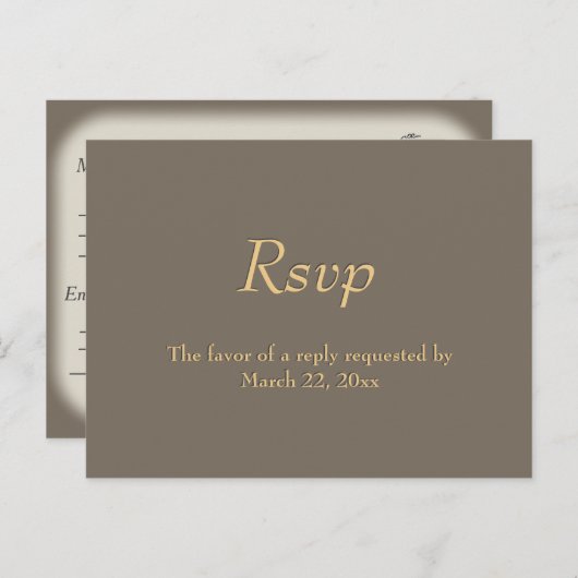 Sandstone en Gold Menu RSVP (Voorkant / Achterkant)