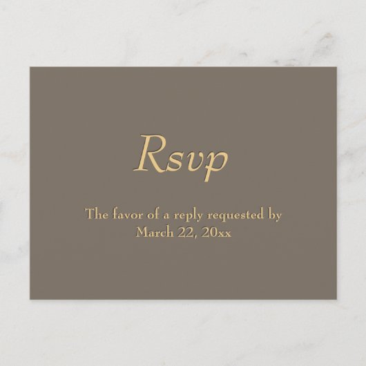 Sandstone en Gold Menu RSVP (Voorkant)