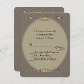 Sandstone en Gold Wedding RSVP (Voorkant / Achterkant)