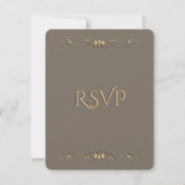 Sandstone en Gold Wedding RSVP Kaartje (Achterkant)
