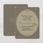 Sandstone en Gold Wedding RSVP Kaartje (Voorkant / Achterkant)
