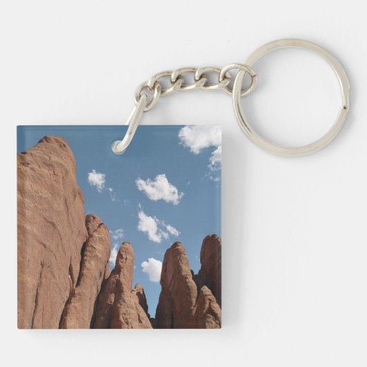 Sandstone Fins Utah Desert Foto Sleutelhanger (Achterkant)