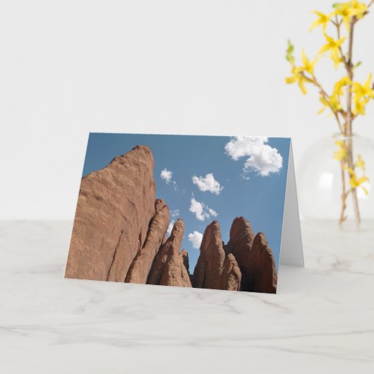 Sandstone Fins Utah Desert Photo Kaart (Gele Bloem)