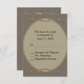 Sandstone Grey en Gold RSVP (Voorkant / Achterkant)