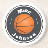 Sandstone Onderzetter - Aangepaste basketbal (naam (Voorkant)