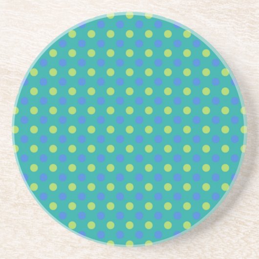 Sandstone-Onderzetter: Blue Moons Polka Dots Patte Zandsteen Onderzetter (Voorkant)