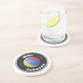 Sandstone Onderzetter - Custom Beach Ball (naam to (Zijkant)