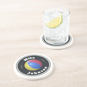 Sandstone Onderzetter - Custom Beach Ball (naam to