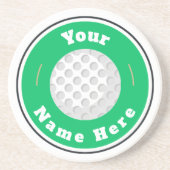 Sandstone Onderzetter - Custom Golf (naam toevoege (Voorkant)