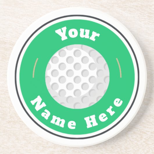 Sandstone Onderzetter - Custom Golf (naam toevoege (Voorkant)