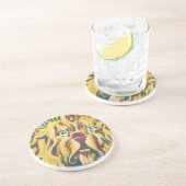 Sandstone Onderzetter - laffe lion (Zijkant)