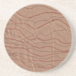 Sandstone-Onderzetter met bruin gemarmerd design Zandsteen Onderzetter