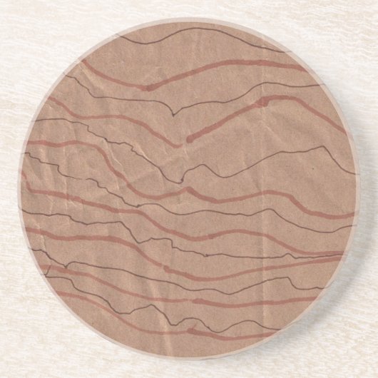 Sandstone-Onderzetter met bruin gemarmerd design Zandsteen Onderzetter (Voorkant)