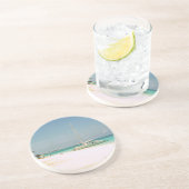 Sandstone-Onderzetter met Cayman Island Scene Zandsteen Onderzetter (Zijkant)