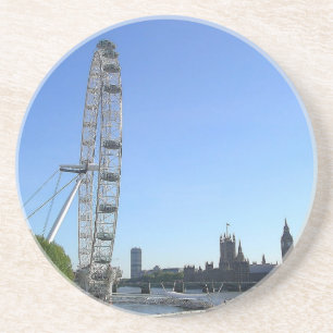 Sandstone Onderzetter met London Eye Ferris Wheel