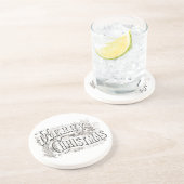 SANDSTONE ONDERZETTER MET  "MERRY CHRISTMAS" (Zijkant)