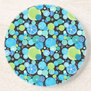 Sandstone-Onderzetter: Quirky Blue Moons Pattern Zandsteen Onderzetter