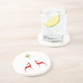 Sandstone-Onderzetter—Roodrendiervis Zandsteen Onderzetter (Zijkant)