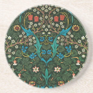 SANDSTONE ONDERZETTER WILLIAM MORRIS " TULIPS " ON
