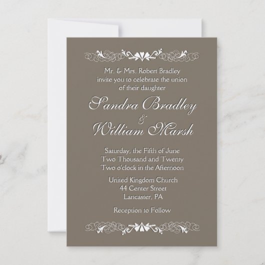 Sandstone Wedding Invitation Kaart (Voorkant)