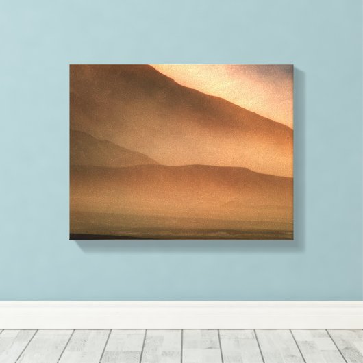 Sandstorm bij Mesvrij Sand Dunes, Sunset Canvas Afdruk (Insitu (Houten vloer))