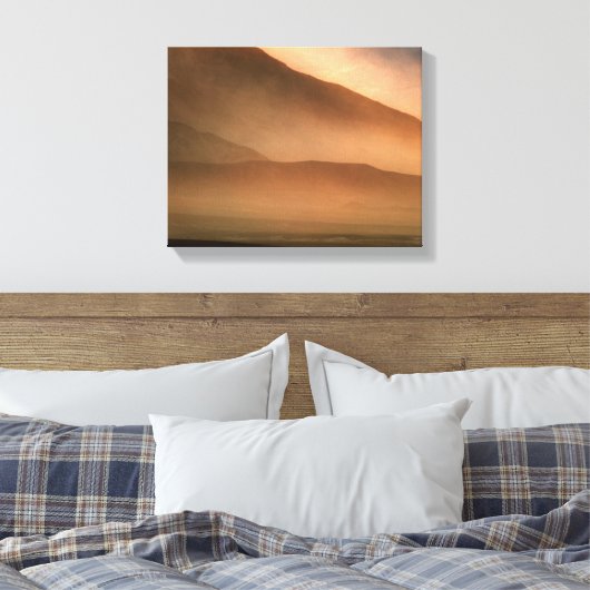 Sandstorm bij Mesvrij Sand Dunes, Sunset Canvas Afdruk (Insitu (Slaapkamer))