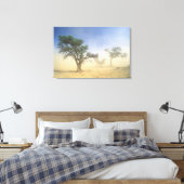 Sandstorm In Kalahari Desert, Kgalagadi Canvas Afdruk (Insitu (Slaapkamer))
