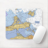 Sandusky Bay, OH Erie Nautical Chart Mousepad Muismat (Met muis)