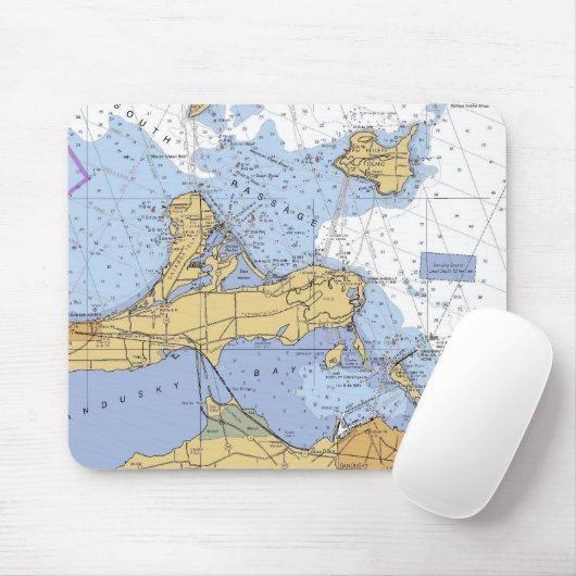 Sandusky Bay, OH Erie Nautical Chart Mousepad Muismat (Met muis)