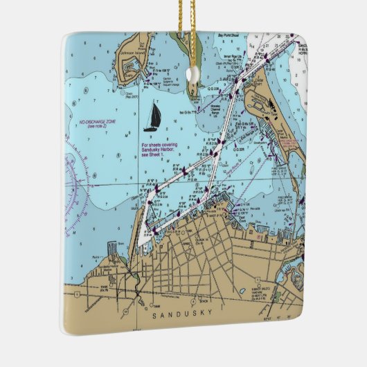 Sandusky OH Nautical Chart Keramisch Ornament (Rechts)